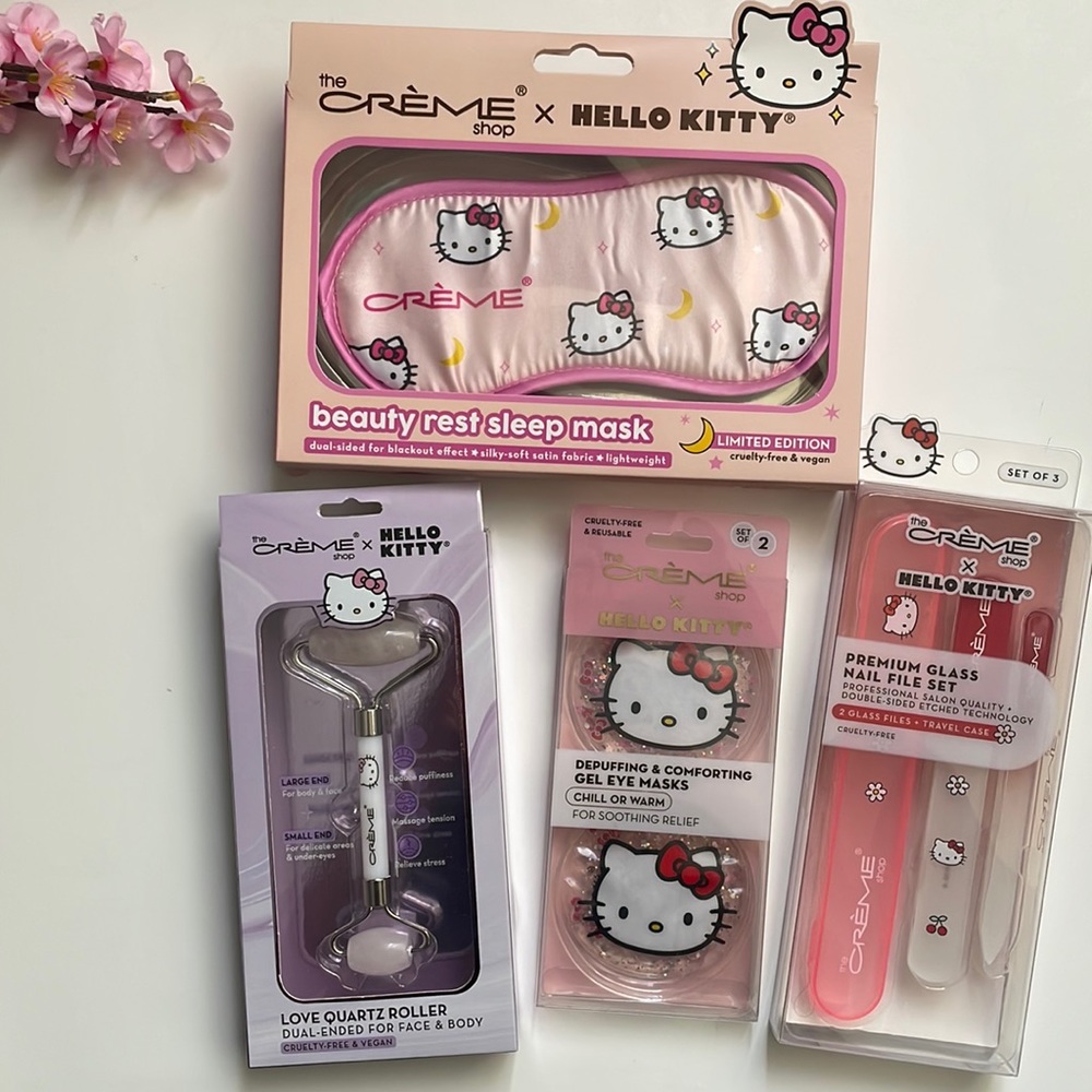 Hello Kitty x The Creme Shop beauty bath makeup cosmetics gift bundle set NWT